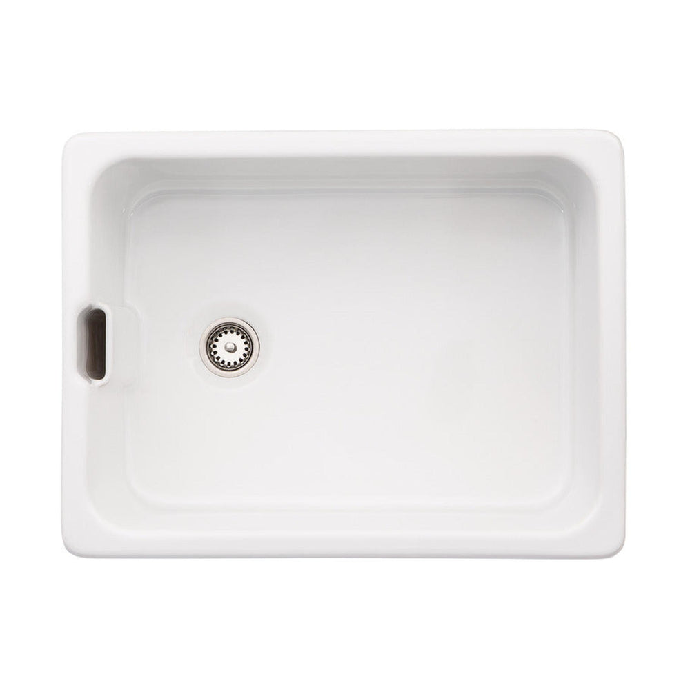 Abode Belfast Mount Single Bowl Kitchen Sink For 600mm Cabinet in Ceramic White 57747740
