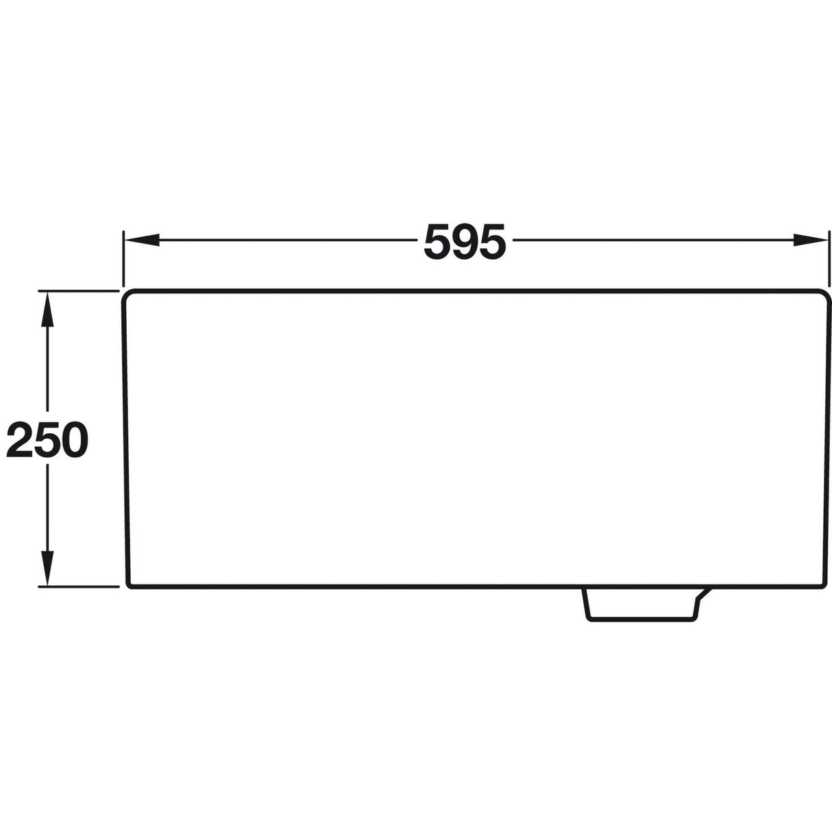 Abode Belfast Mount Single Bowl Kitchen Sink For 600mm Cabinet in Ceramic White 57747740 Dimension