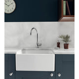 Abode Belfast Mount Single Bowl Kitchen Sink For 600mm Cabinet in Ceramic White 57747740 Lifestyle