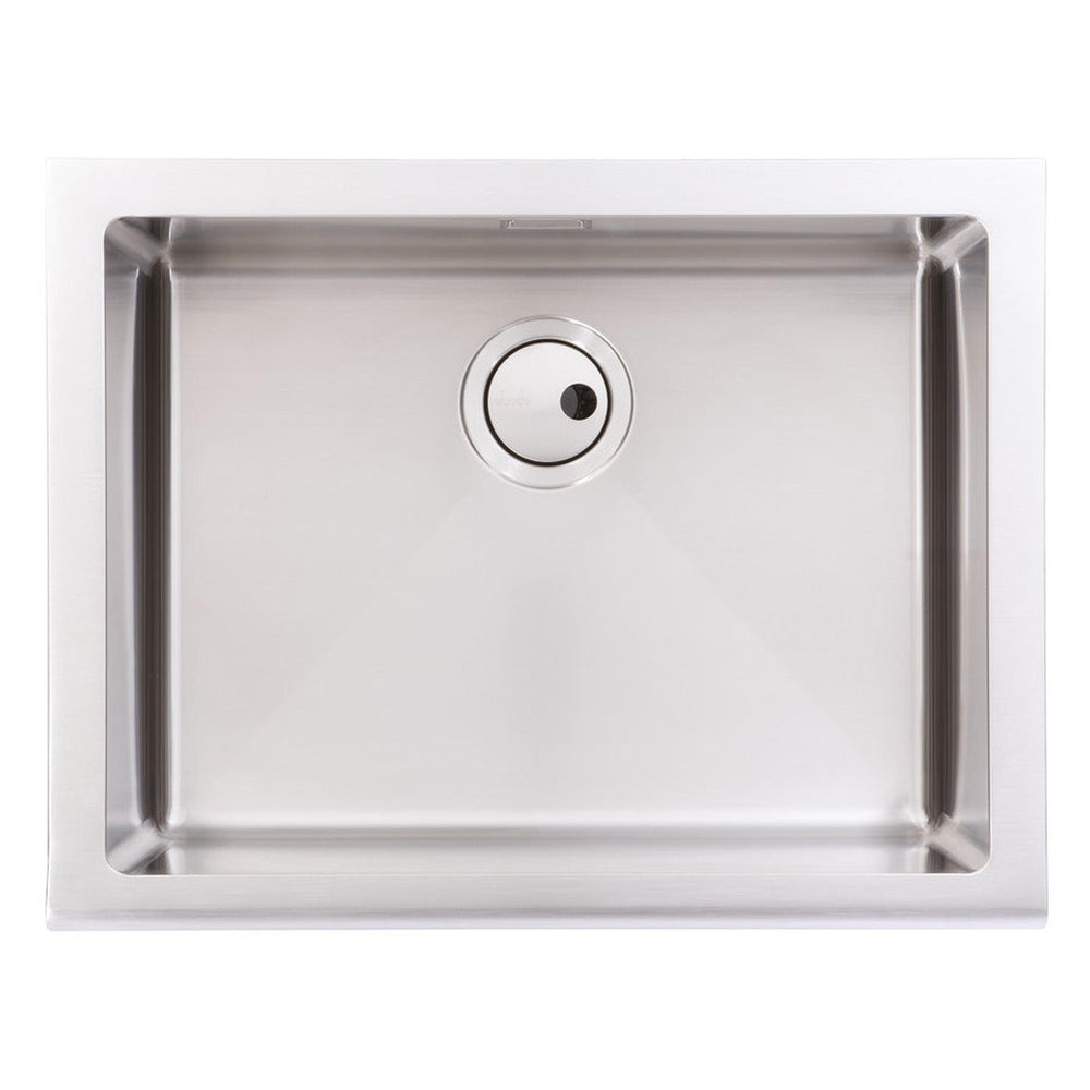Abode Belfast Mount Single Bowl Kitchen Sink For 600mm Cabinet in Stainless Steel Front View