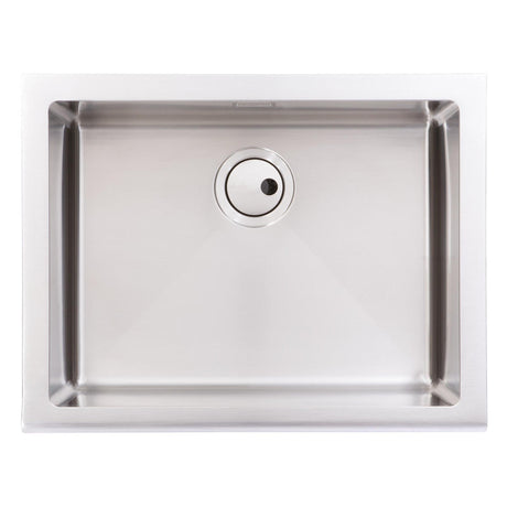 Abode Belfast Mount Single Bowl Kitchen Sink For 600mm Cabinet in Stainless Steel Front View