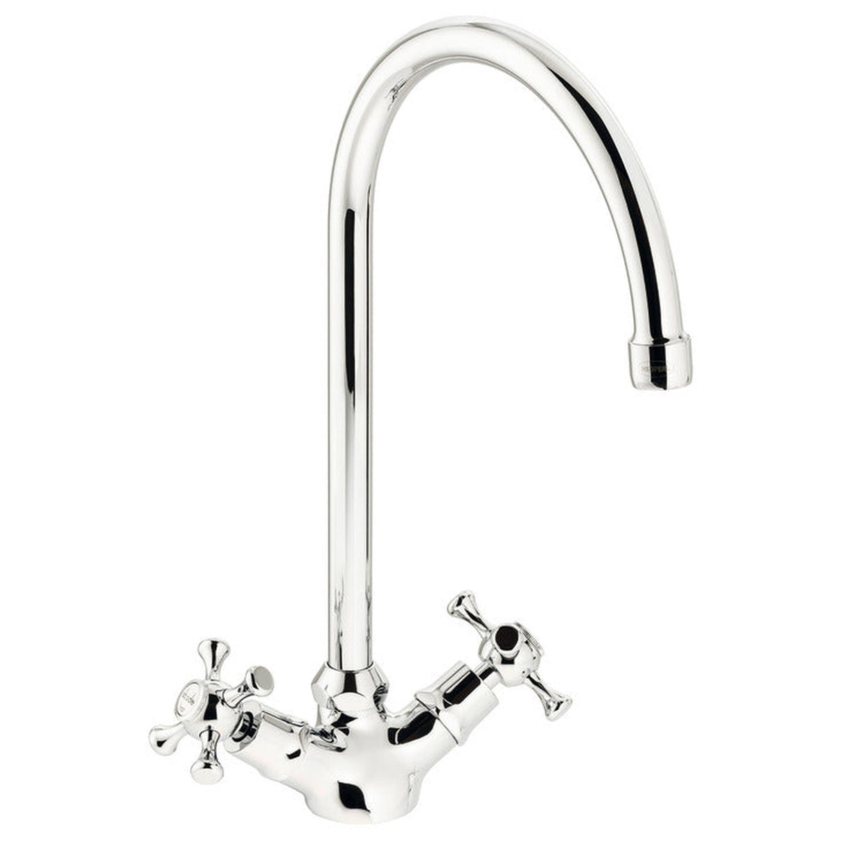 Abode Burford C-Spout Mixer Tap With Dual Lever Polished Chrome 56996210