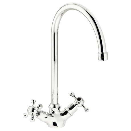 Abode Burford C-Spout Mixer Tap With Dual Lever Polished Chrome 56996210