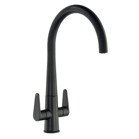 Abode Coniq R C-Spout Mixer Tap With Dual Lever Matt black 56996370