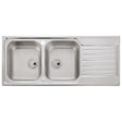 Abode Connekt Inset mount Double Bowl Kitchen Sink For 800mm Cabinet in Stainless Steel 56990447 