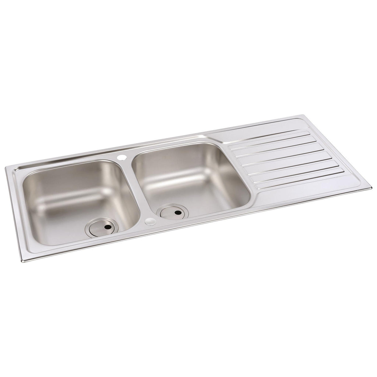 Abode Connekt Inset mount Double Bowl Kitchen Sink For 800mm Cabinet in Stainless Steel 56990447 