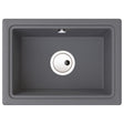 Abode Denton Undermount Inset Mount Single Bowl Kitchen Sink Accessories For 600mm Cabinet in Composite Light Grey Metallic 56990514