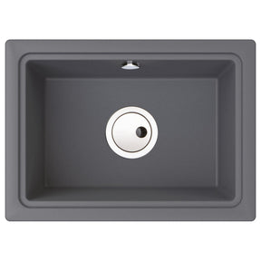 Abode Denton Undermount Inset Mount Single Bowl Kitchen Sink Accessories For 600mm Cabinet in Composite Light Grey Metallic 56990514