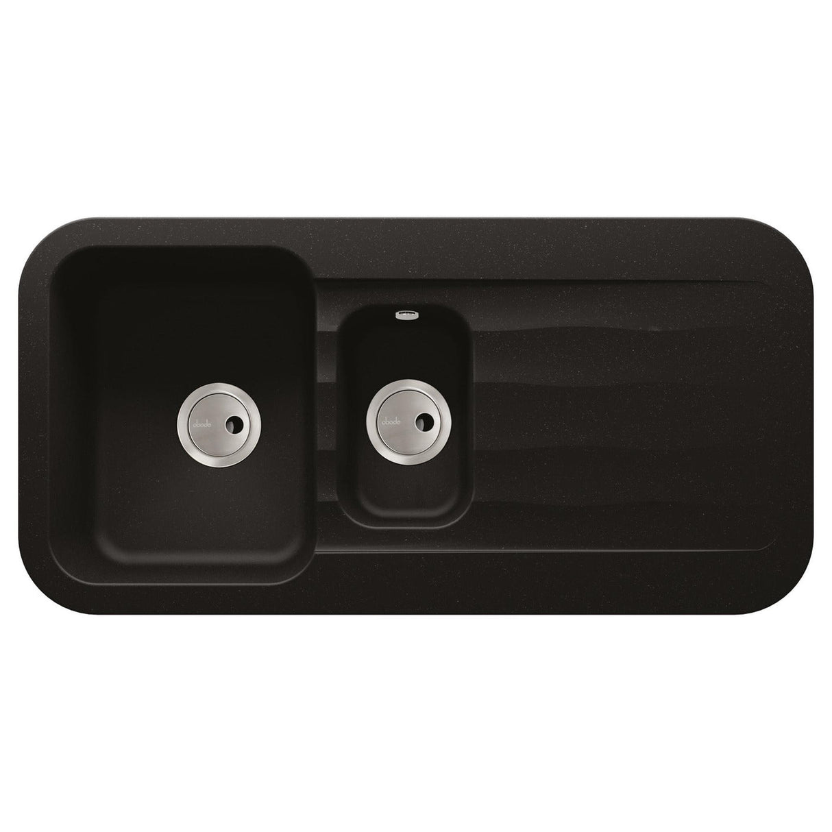 Abode Dune  Inset Mount One and Half Bowl Kitchen Sink For 600mm Cabinet in Ceramic Black Metallic 56990484