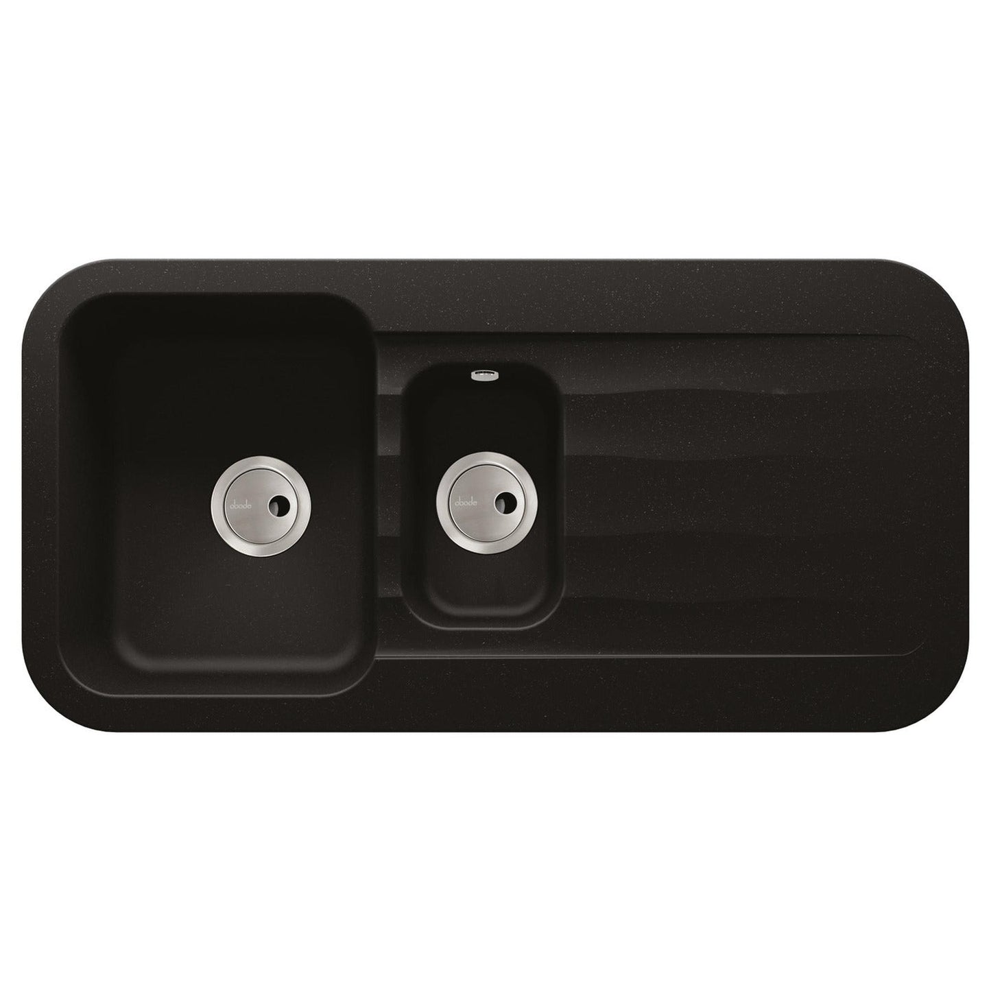 Abode Dune  Inset Mount One and Half Bowl Kitchen Sink For 600mm Cabinet in Ceramic Black Metallic 56990484