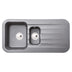 Abode Dune Inset Mount One and Half Bowl Kitchen Sink For 600mm Cabinet in Ceramic Grey Metallic