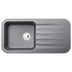 Abode Dune Inset Mount Single Bowl Kitchen Sink For 600mm Cabinet in Composite Light Grey Metallic