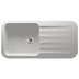 Abode Dune Inset Mount Single Bowl Kitchen Sink For 600mm Cabinet in Composite White Frosted