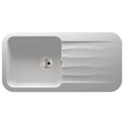 Abode Dune Inset Mount Single Bowl Kitchen Sink For 600mm Cabinet in Composite White Frosted