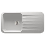 Abode Dune Inset Mount Single Bowl Kitchen Sink For 600mm Cabinet in Composite White Frosted