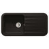 Abode Dune Inset mount Single Bowl Kitchen Sink For 600mm Cabinet in Composite Black Metallic