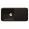 Abode Dune Inset mount Single Bowl Kitchen Sink For 600mm Cabinet in Composite Black Metallic