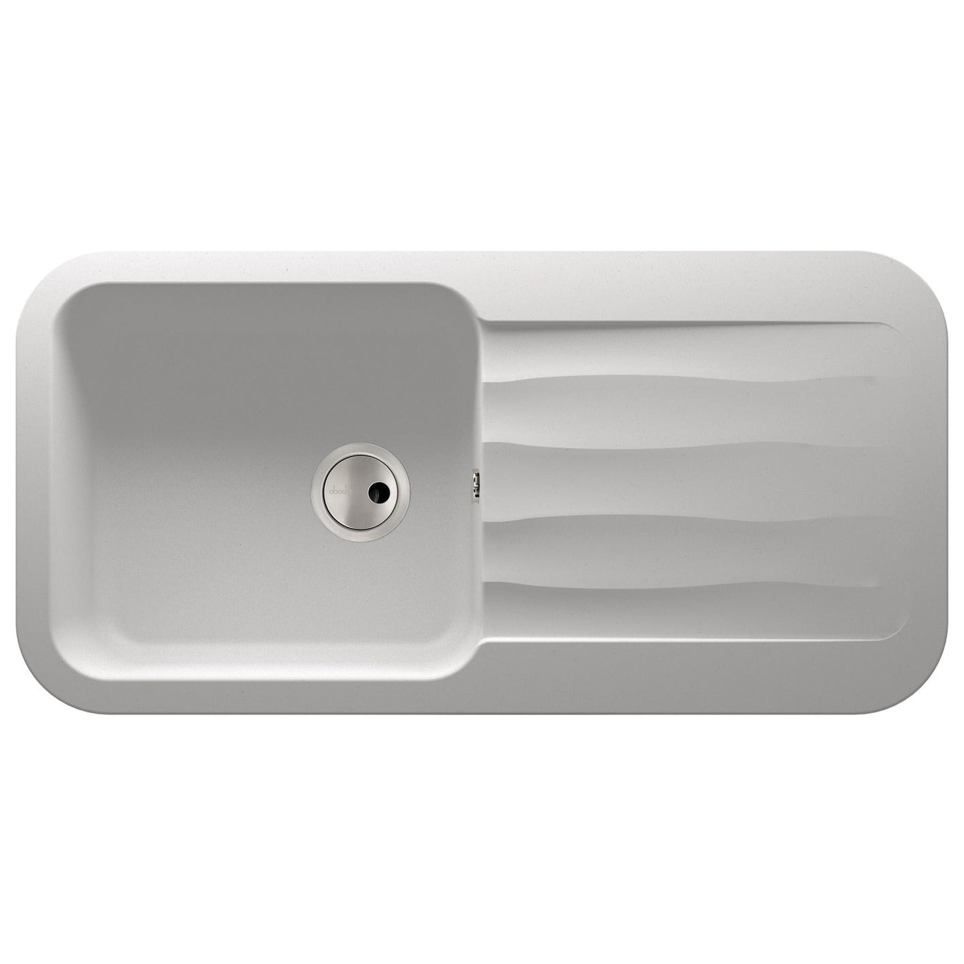 Abode Dune Inset mount Single Bowl Kitchen Sink For 600mm Cabinet in Composite White Frosted 56990502