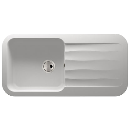 Abode Dune Inset mount Single Bowl Kitchen Sink For 600mm Cabinet in Composite White Frosted 56990502