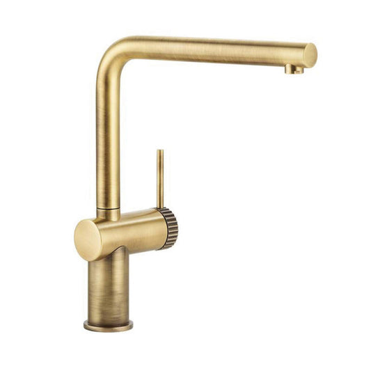 Abode Fraction L-Spout Tap With Single Lever In Antique Brass 57850530