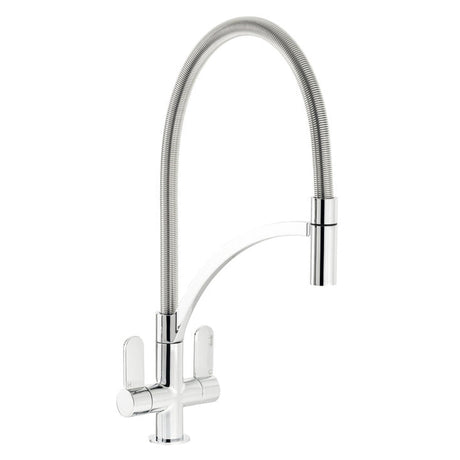 Abode Genio Professional C-Spout  Mixer Tap With Dual Lever Polished chrome 56996290