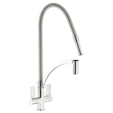 Abode Genio Professional C-Spout  Mixer Tap With Dual Lever Polished chrome 56996290 1
