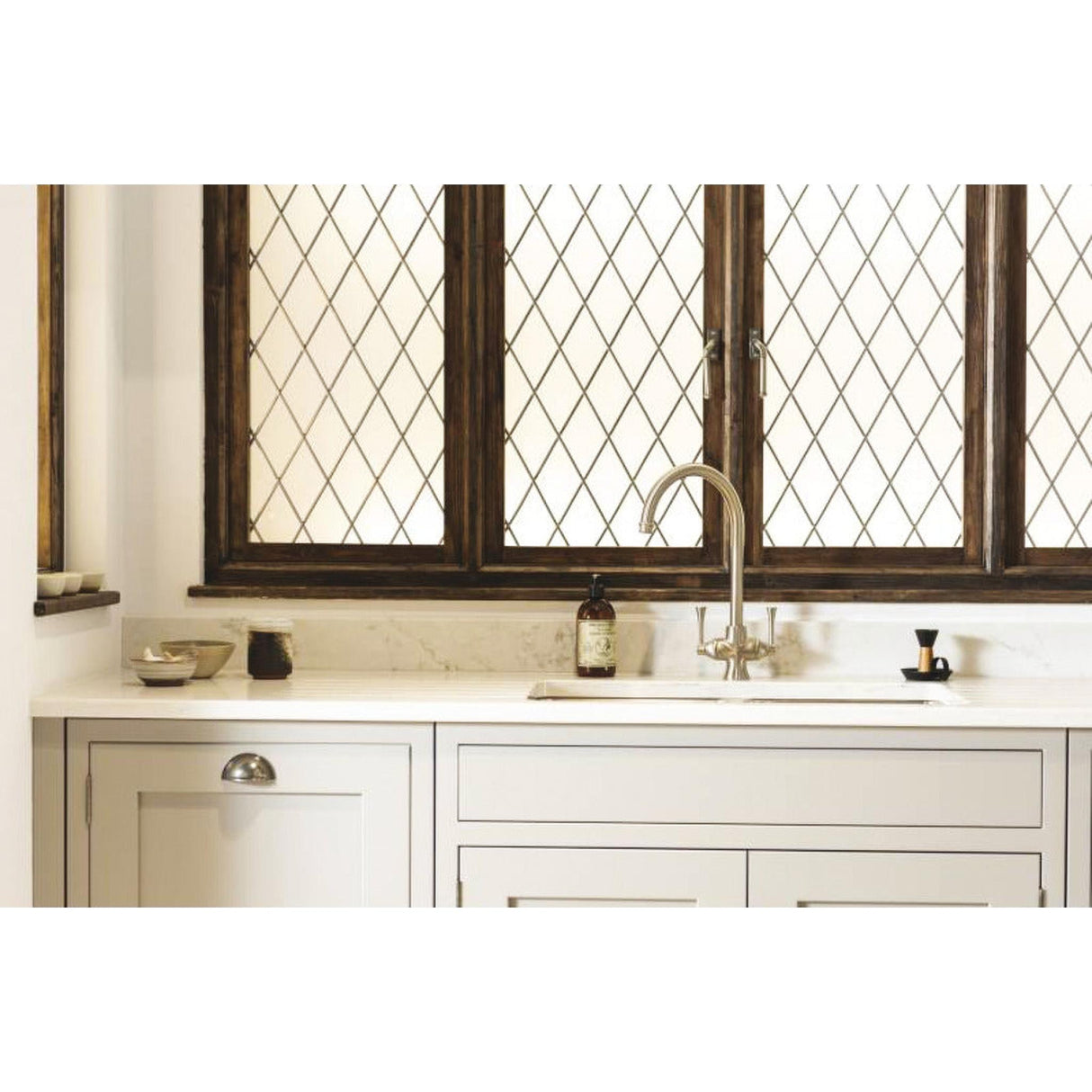 Abode Gosford C-Spout Mixer Tap With Dual Lever In Lifestyle