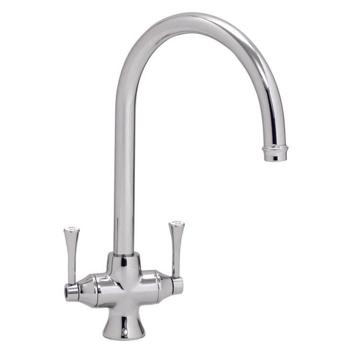 Abode Gosford C-Spout Mixer Tap With Dual Lever In Polished Chrome 57850271