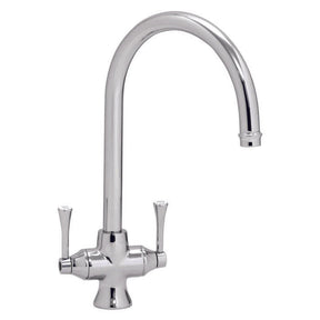 Abode Gosford C-Spout Mixer Tap With Dual Lever In Polished Chrome 57850271