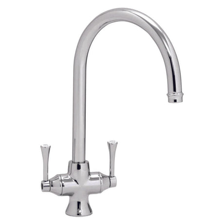Abode Gosford C-Spout Mixer Tap With Dual Lever In Polished Chrome 57850271