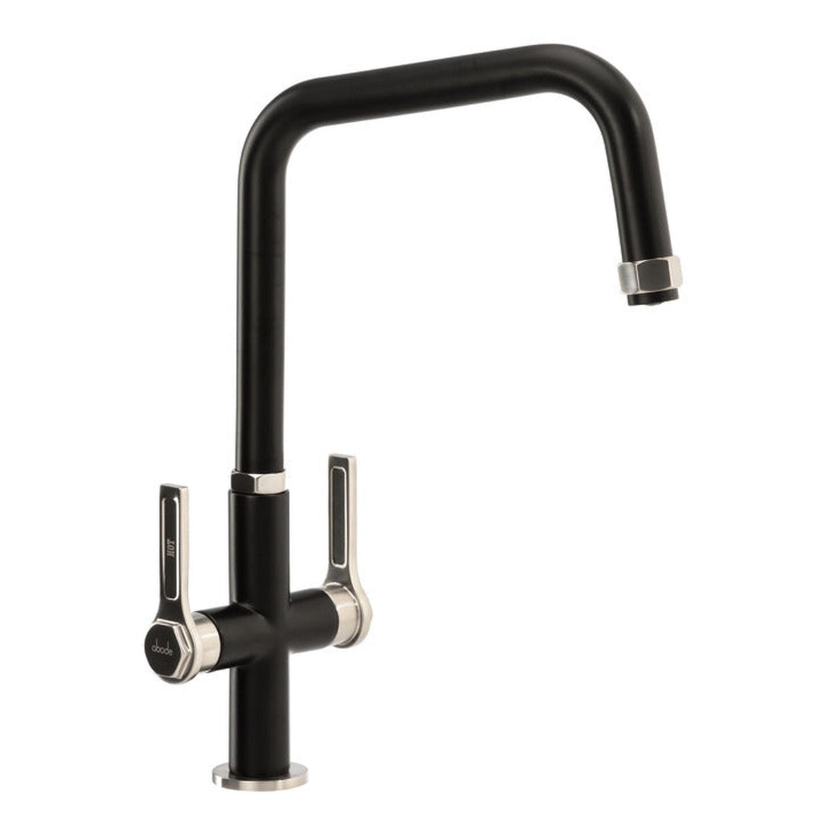 Abode Hex Monobloc Mixer Tap With Dual Lever In Black 56995750