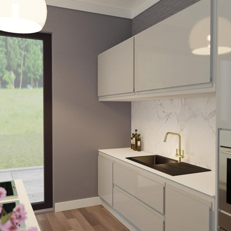 Abode Hex Monobloc Mixer Tap with Dual Lever in Antique Brass Life Style