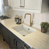 Abode Hex Monobloc Mixer Tap with Dual Lever in Antique Brass Life Style