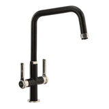 Abode Hex Monobloc Mixer Tap with Dual Lever in Black