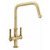 Abode Hex Monobloc Mixer Tap with Dual Lever in Antique Brass