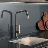 Abode Hex U-Spout Tap with Single Lever Brushed Brass Lifestyle