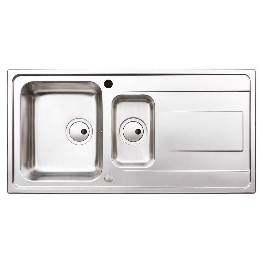 Abode Ixis Inset Mount One and half Bowl Kitchen Sink For 600mm Cabinet in Stainless Steel 56990454 