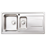 Abode Ixis Inset Mount One and half Bowl Kitchen Sink For 600mm Cabinet in Stainless Steel 56990454 