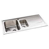 Abode Ixis Inset Mount One and half Bowl Kitchen Sink For 600mm Cabinet in Stainless Steel 56990454  1
