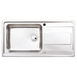 Abode Ixis Inset Mount Single Bowl Kitchen Sink For 600mm Cabinet in Stainless Steel 56990453