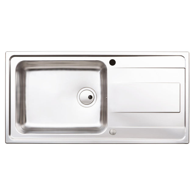 Abode Ixis Inset Mount Single Bowl Kitchen Sink For 600mm Cabinet in Stainless Steel 56990453