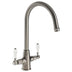 Abode Ludlow C-Spout Mixer Tap With Dual Lever In Brushed Nickel 56996220