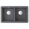 Abode Matrix GR15 Undermount Double Bowl Kitchen Sink For 800mm Cabinet in Composite Light Grey Metallic 56990507