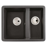 Abode Matrix GR15 Undermount Inset mount One And Half Bowl Kitchen Sink For 600mm Cabinet in Composite Black Metallic 56990473