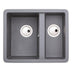 Abode Matrix GR15 Undermount Inset mount One And Half Bowl Kitchen Sink For 600mm Cabinet in Composite Grey Metallic 56990506
