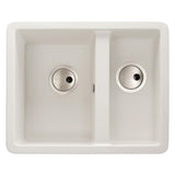 Abode Matrix GR15 Undermount Inset mount One And Half Bowl Kitchen Sink For 600mm Cabinet in Composite White 56990506