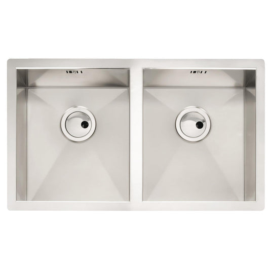 Abode Matrix R0 Undermount  Double Bowl Kitchen Sink For 800mm Cabinet in Stainless Steel Brushed 57745030