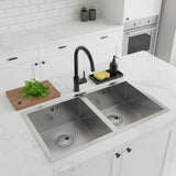 Abode Matrix R0 Undermount  Double Bowl Kitchen Sink For 800mm Cabinet in Stainless Steel Brushed Life Style