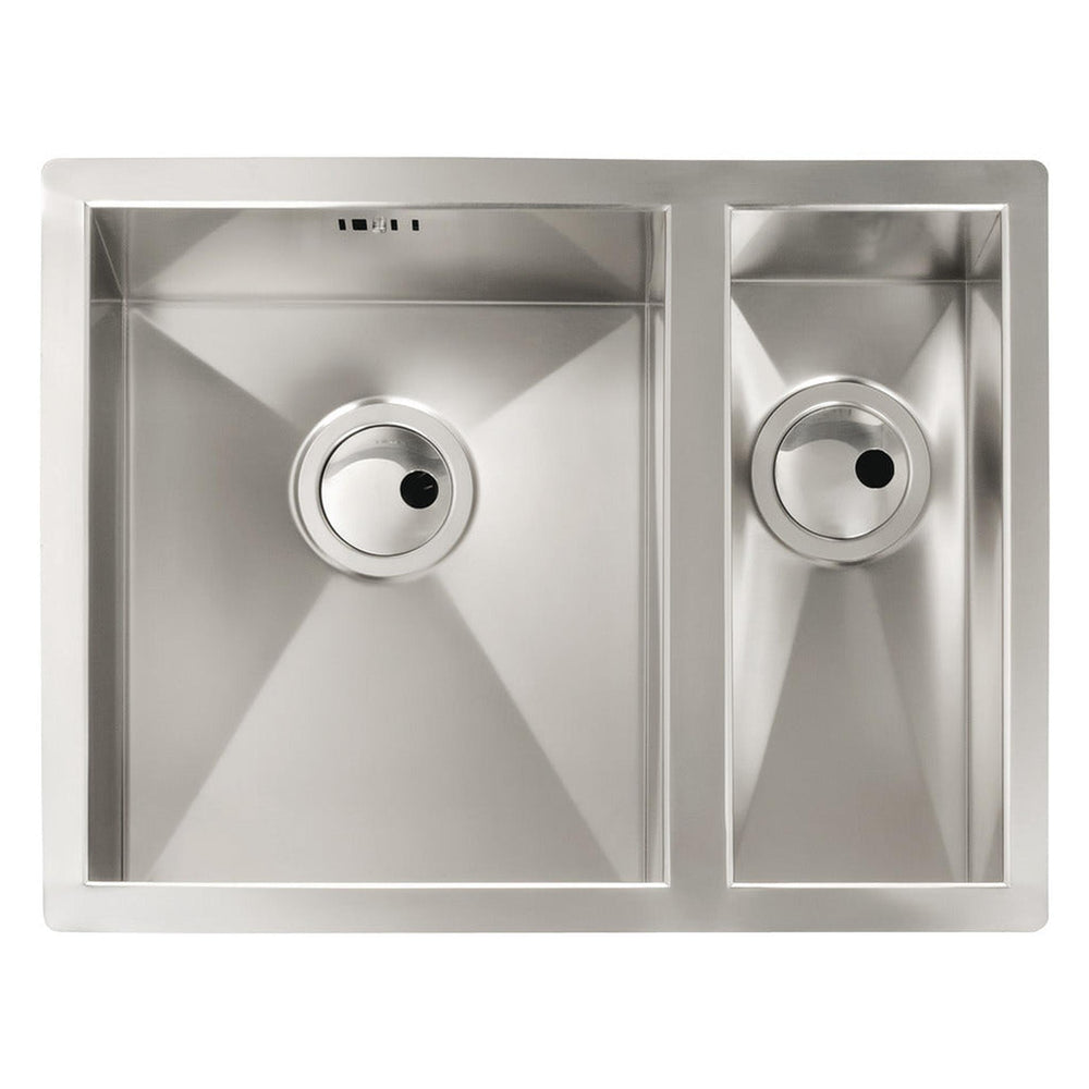 Abode Matrix R0 Undermount One and Half Bowl Kitchen Sink For 600mm Cabinet in Stainless Steel 
Brushed Left