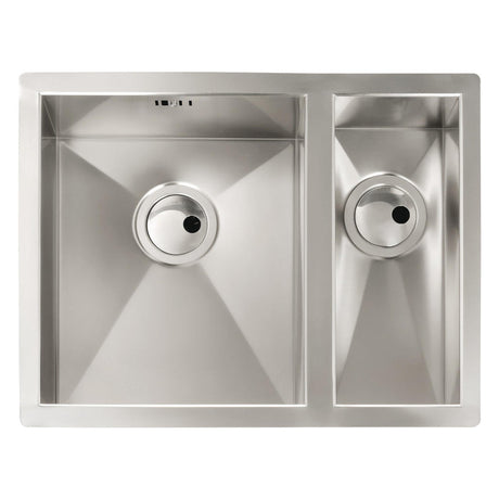 Abode Matrix R0 Undermount One and Half Bowl Kitchen Sink For 600mm Cabinet in Stainless Steel 
Brushed Left